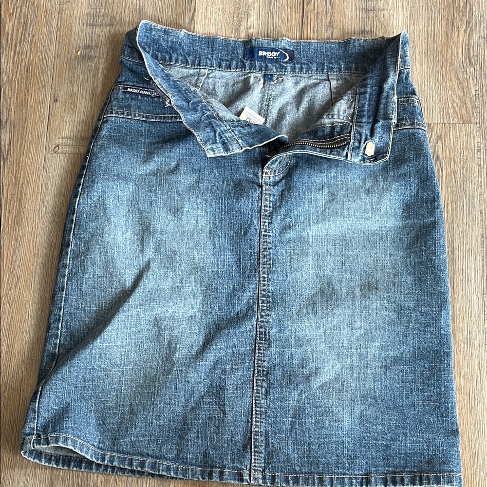 Trendy Blue Denim Pencil Skirt
